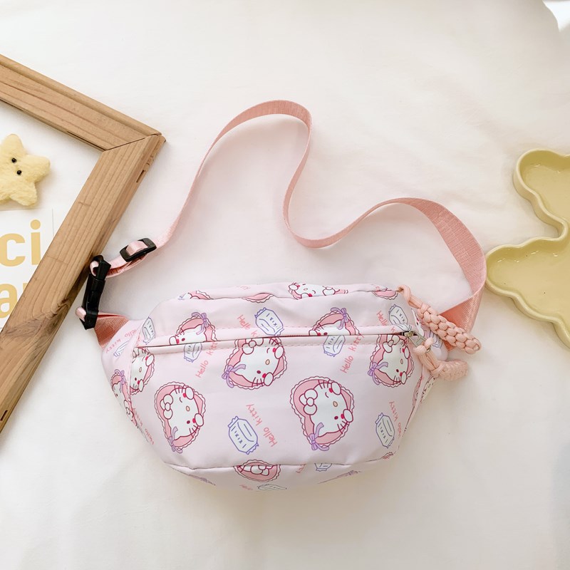 Korean children's chest bag, cartoon and cute crossbody bag, fashionable travel waist bag for boys and girls, single-shoulder bag for kindergarten babies Specification drawing