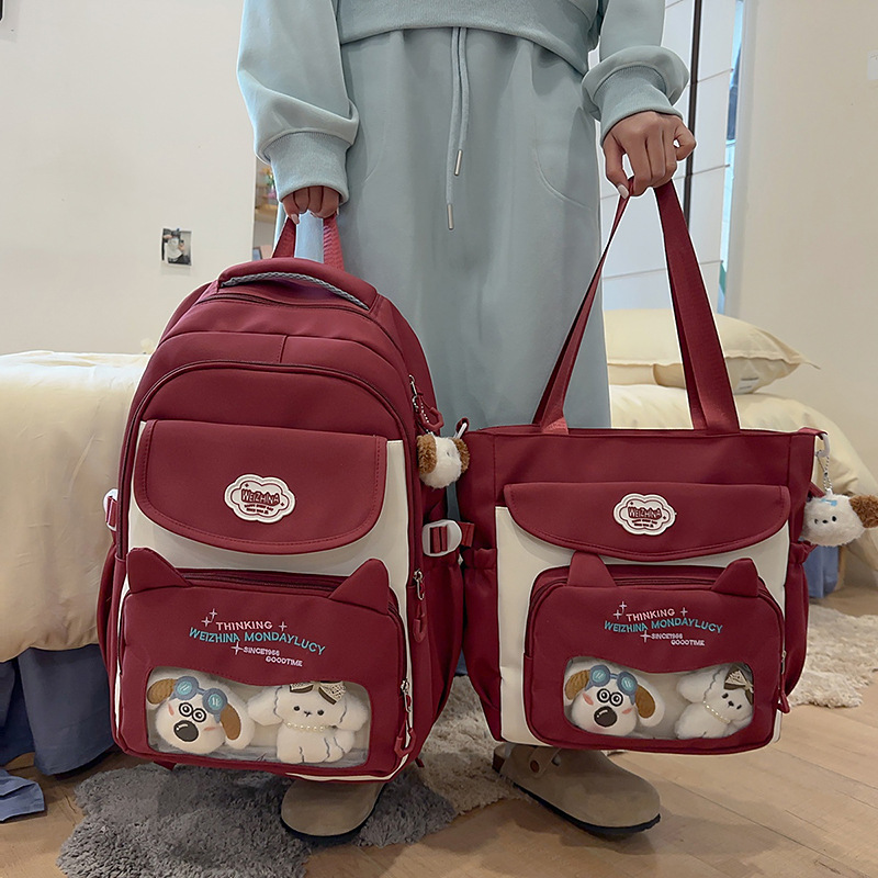 2025 New large-capacity multi-compartment backpack in Korean style, InS-style forest style, versatile backpack, simple tutorial bag details Picture