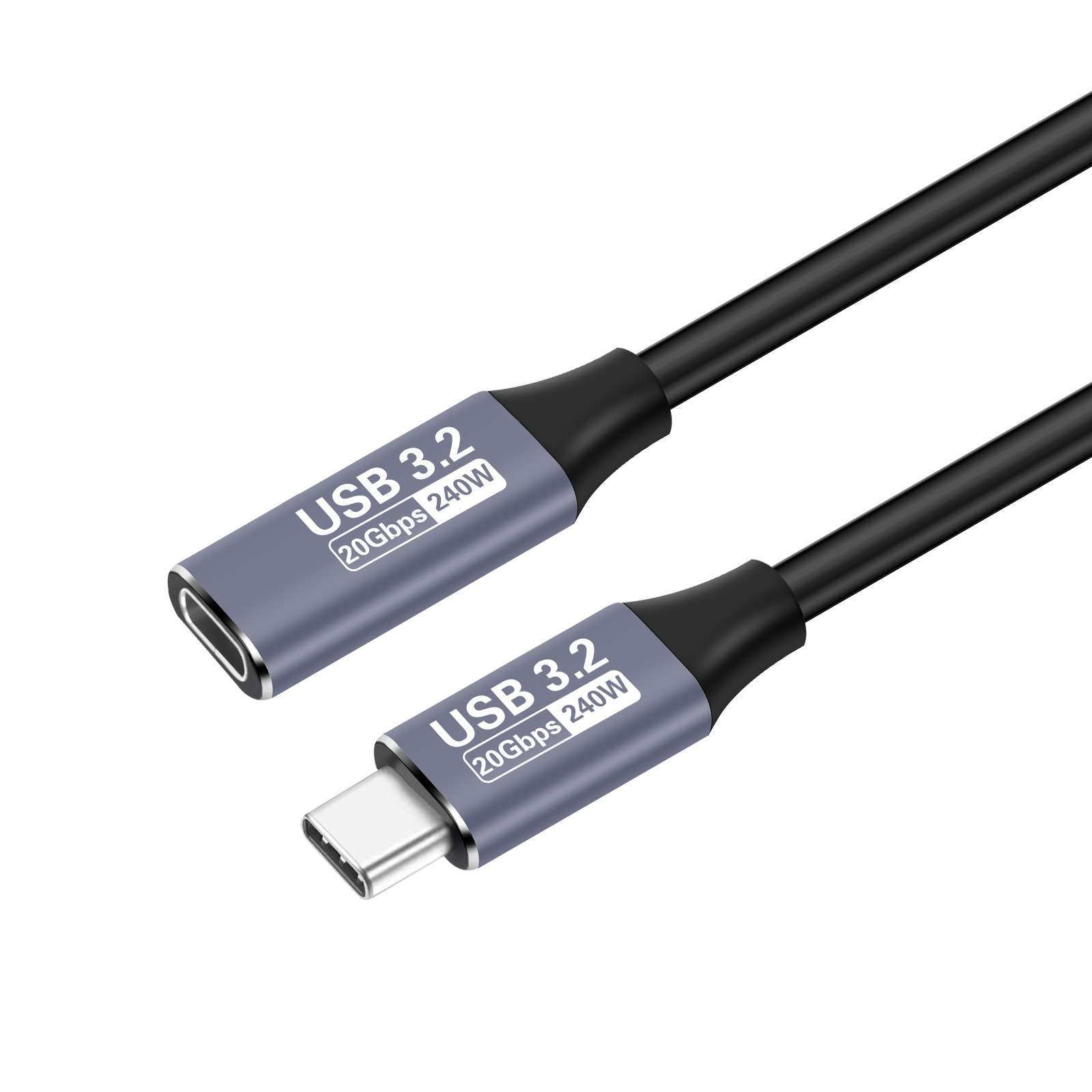 Type-c male-to-female extension cable is suitable for mobile phone and computer data cables, 4K projection cables, high-speed hard drives, and full-function cables Item Picture