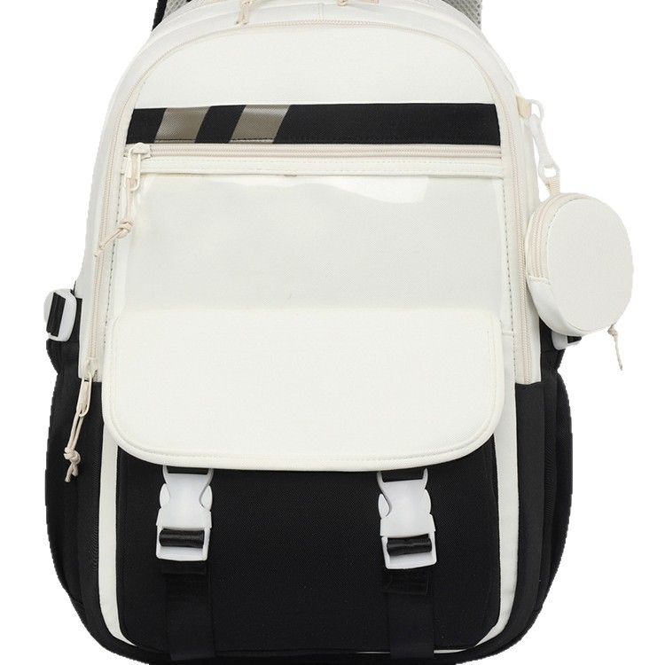 A new Japanese-style, fresh and sweet backpack for women, simple, sweet and cute, with contrasting colors, is a casual backpack for junior and senior high school students Item Picture