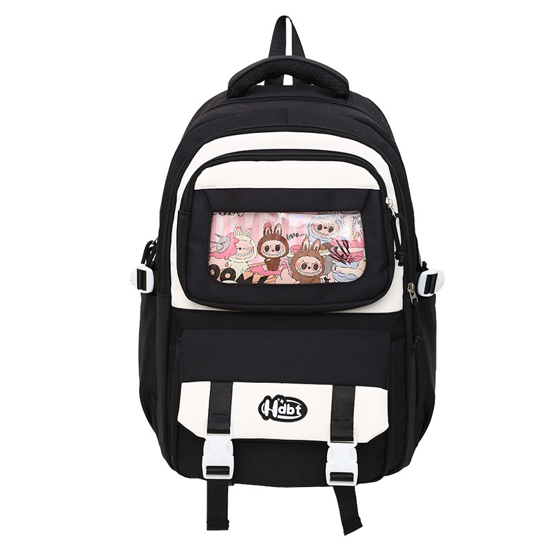 New cute transparent rabbit pain bag schoolbag for junior and senior high school students, simple and lightweight, versatile for commuting, large-capacity backpack Item Picture