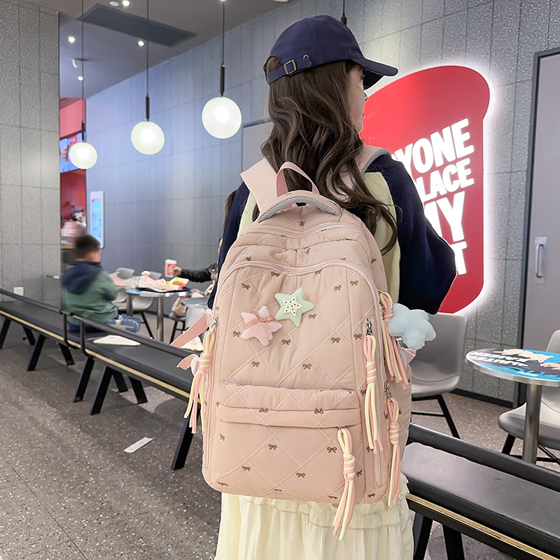 Laid-back style high school and junior high school students, large-capacity, cute, InS-style backpack, Japanese-style sweet girl travel backpack details Picture
