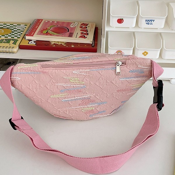 Instagram-style soft girl casual versatile chest bag 2024 new cute small bag, women's crossbody bag, student waist bag Specification drawing