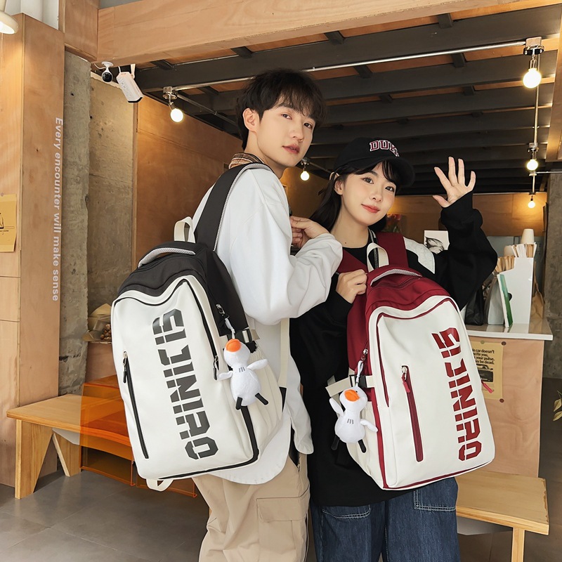 A new large-capacity backpack for junior and senior high school students, featuring retro Japanese-style workwear for college students and couples details Picture
