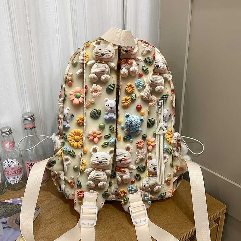 A new high-appearance-level, fresh, sweet and three-dimensional cartoon backpack, a lightweight mini backpack for junior and senior high school students to take extra classes Specification drawing