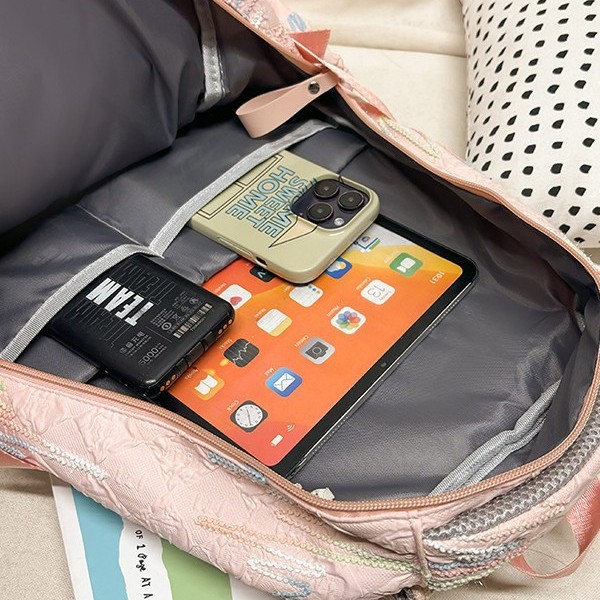 New schoolbag for junior high school girls, high appearance level, niche large-capacity backpack, sweet girl, cute, transparent pain relief bag, after-school tutoring bag Application Scenario