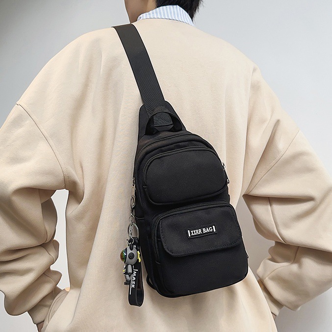 Trendy brand chest bag for men and women, 2024 new sporty cycling small crossbody bag, large capacity single-shoulder bag, versatile casual crossbody bag full figure
