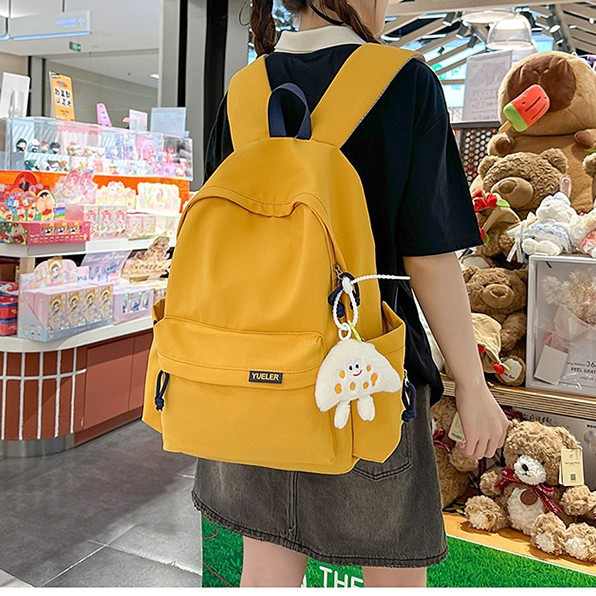 Japanese-style ins simple and versatile backpack, Korean-style school style solid color schoolbag for junior and senior high school students, lightweight and casual backpack details Picture