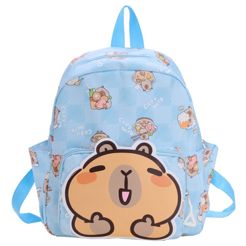 2025 New Capibara cute cartoon children's schoolbag, casual backpack for boys and girls in kindergarten, 2-5 years old Item Picture