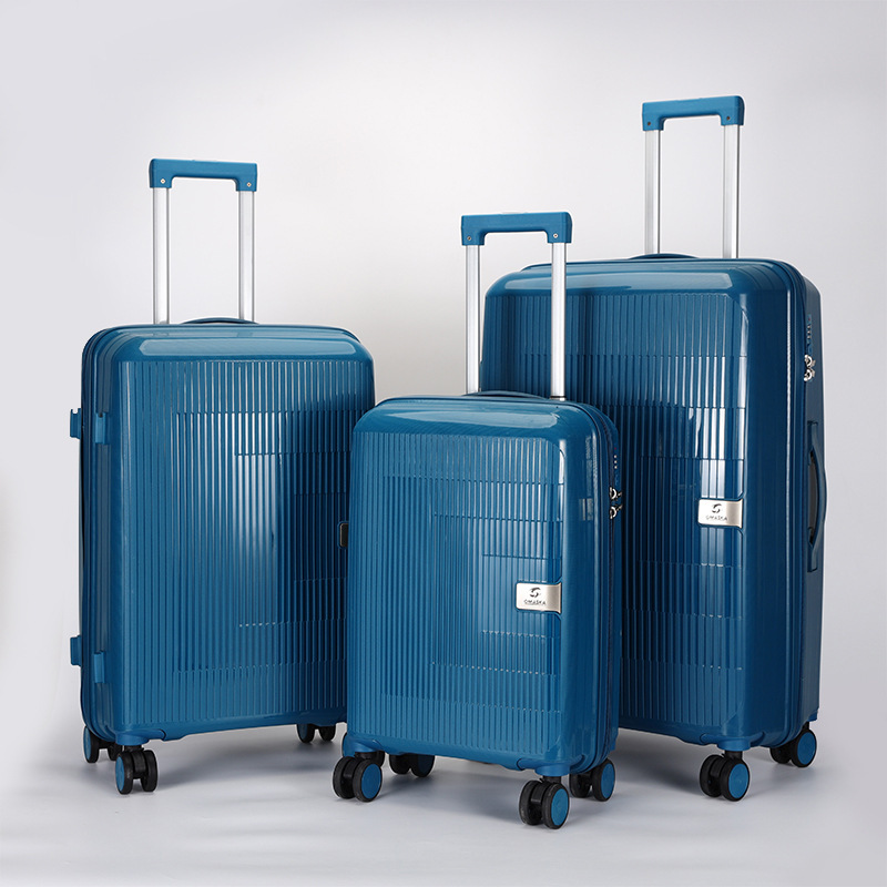 New cross-border PP luggage three-piece set, outdoor travel trolley case, swivel wheel travel case, PP trolley case details Picture