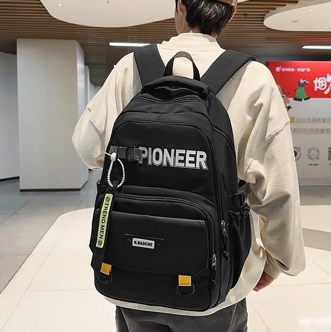 New foreign trade schoolbag for men, 2025 Korean version, ins, cool, multi-layered, sturdy and durable backpack for junior and senior high school students full figure