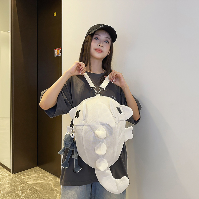 The new Japanese shark backpack is a versatile large-capacity backpack for couples and a trendy, niche backpack for men's casual travel details Picture