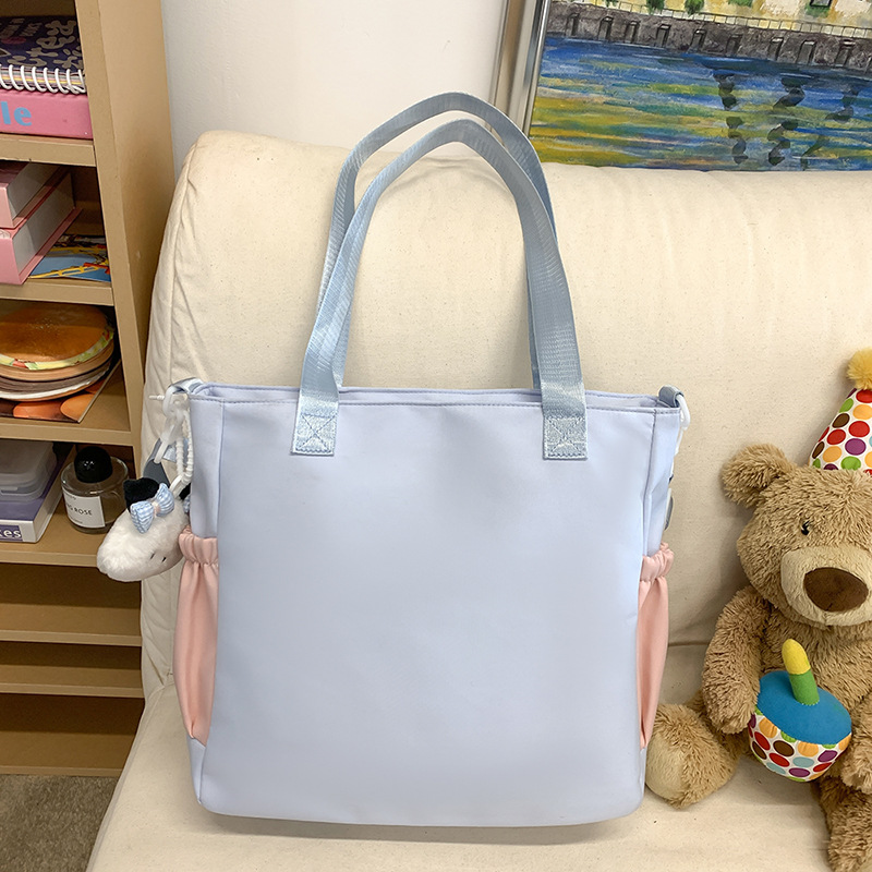 High appearance level single-shoulder bag, ins forest-style fresh and clean, a large-capacity, color-blocking, versatile crossbody bag for primary and secondary school students Specification drawing