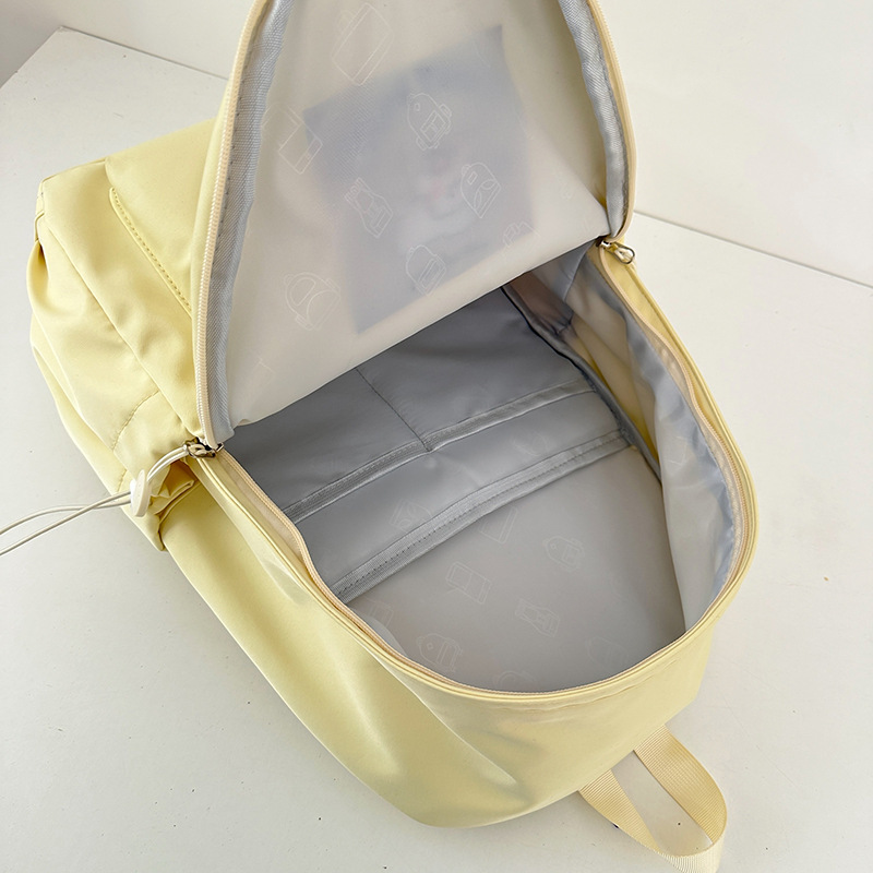 Dopamine InS-style cute embroidered schoolbag, simple, large-capacity, versatile commuting backpack, lightweight travel backpack Application Scenario