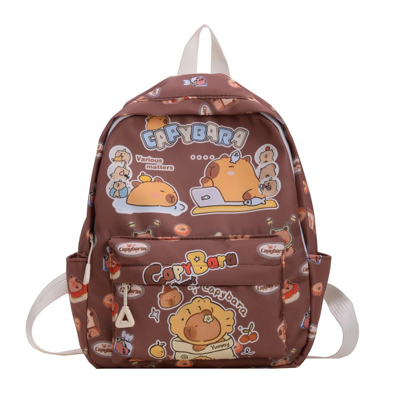 Capibara Cartoon Kindergarten student schoolbag, children's backpack, ultra-light and large-capacity backpack for boys and girls Item Picture