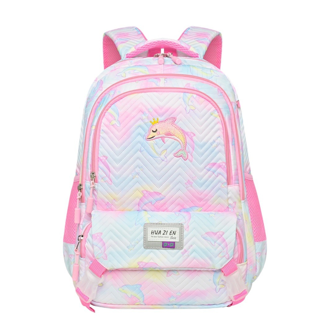 New primary school schoolbag, girl princess gradient large-capacity backpack, spine protection and burden reduction children's bag Item Picture