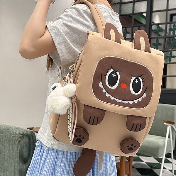 A new high-appeal, fresh, sweet and cute cartoon backpack for junior and senior high school students, with a large capacity for light travel details Picture