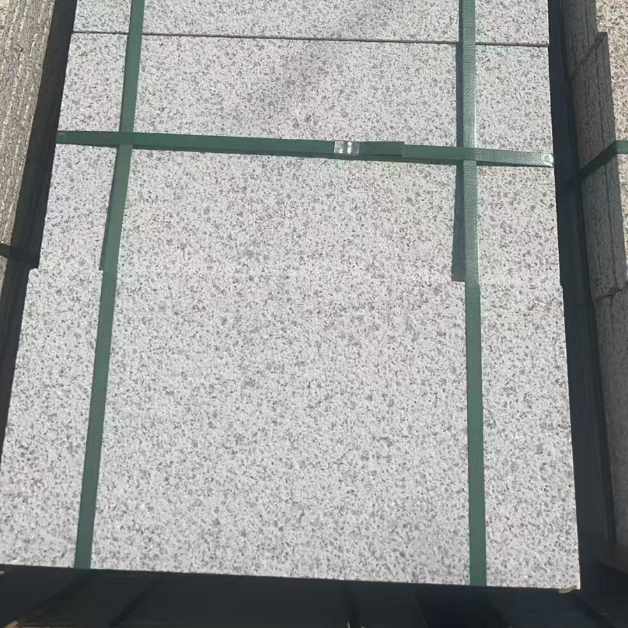 Sesame white granite sidewalk project outdoor road paving stone, white marble flamed slab stone manufacturer Application Scenario
