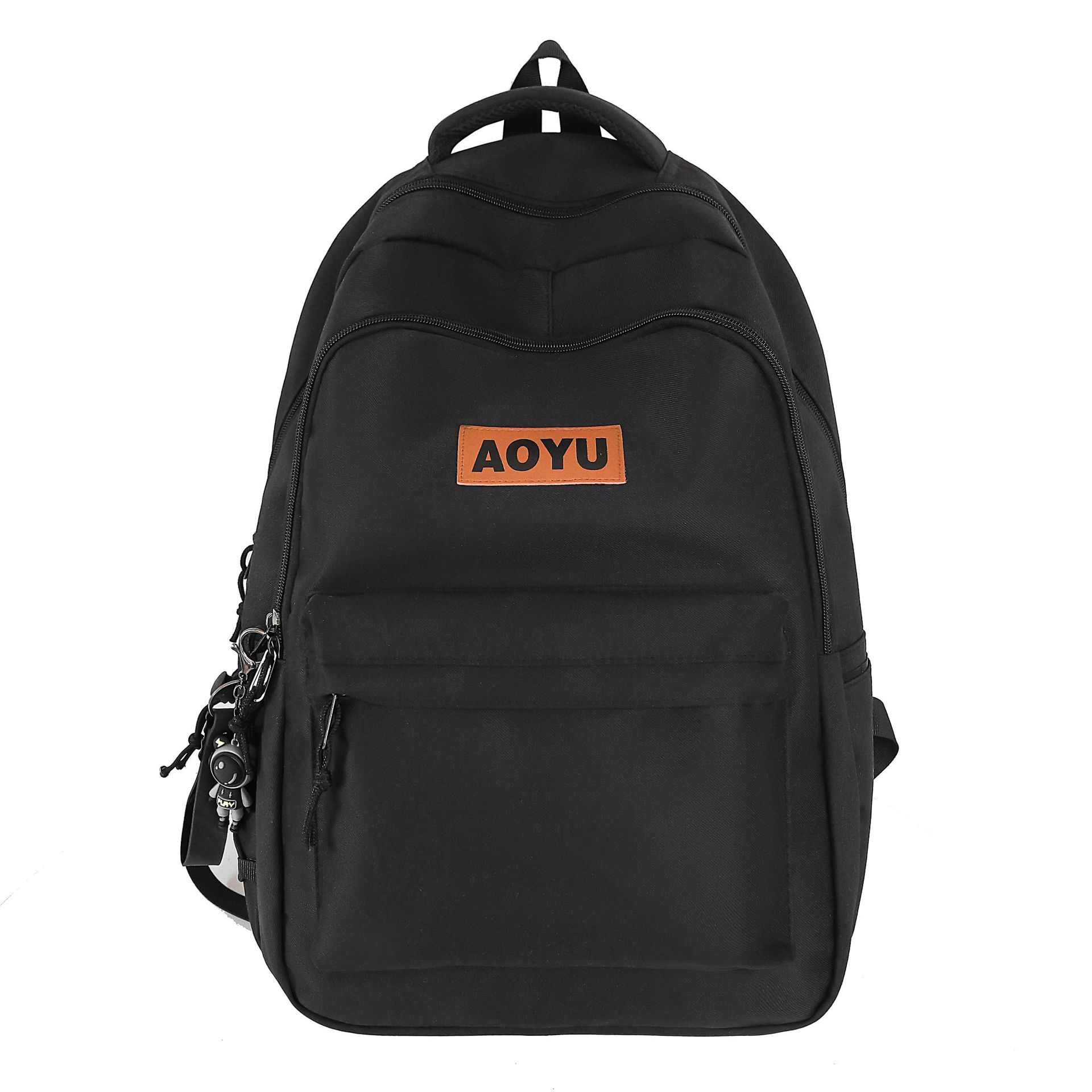 New large-capacity, simple and trendy college student couple computer bag, sturdy and durable middle school student backpack Item Picture