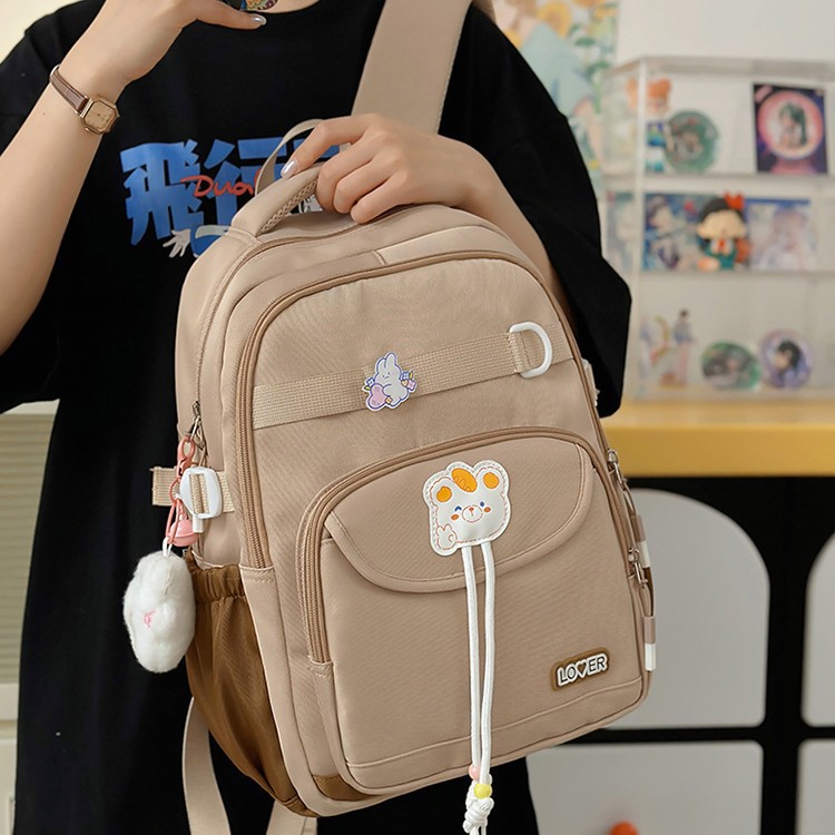 New lightweight schoolbag for primary and secondary school students, cartoon bear, large-capacity backpack, high appearance level campus backpack wholesale details Picture