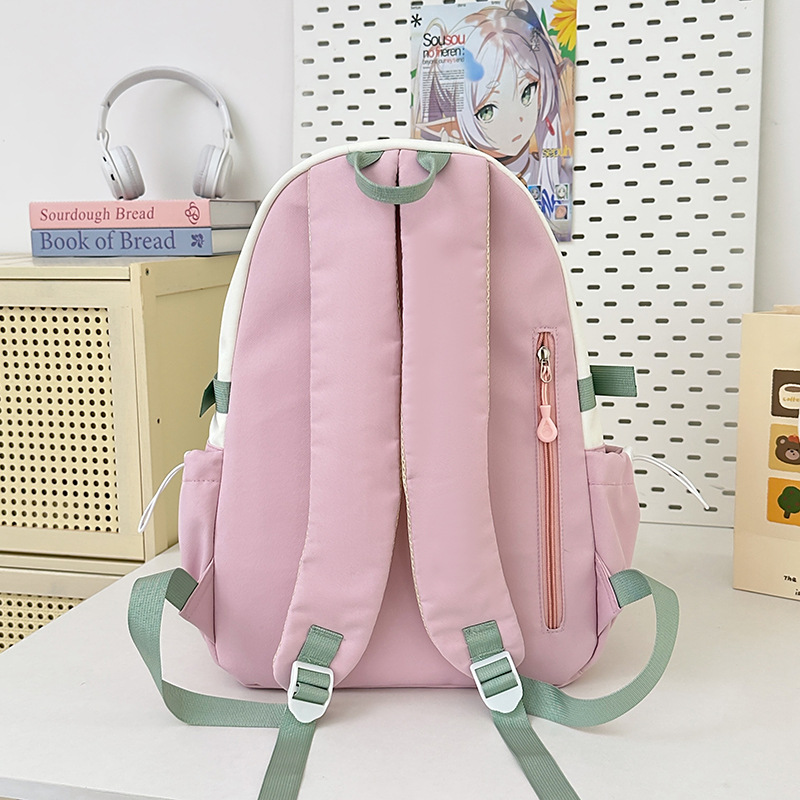 This new high-appearance-level college style backpack for junior and senior high school students is fresh, cute, casual, simple, lightweight and has a large capacity Specification drawing