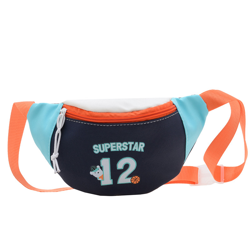 Cartoon children's chest bag, large capacity, light and portable, color-blocking waist bag 2024, personalized printed children's clothing matching storage bag Item Picture