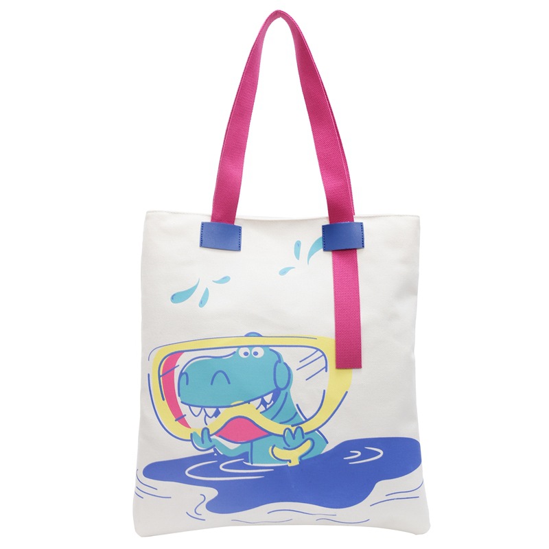 2025 New canvas handbag, casual cartoon, business commuting single-shoulder bag, travel tote bag, simple mommy bag Item Picture