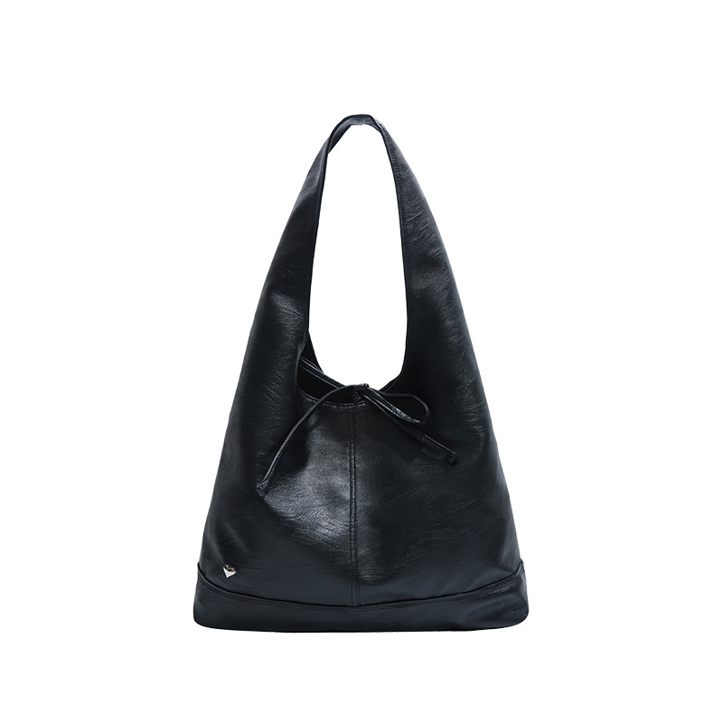 A niche design, fashionable French bow strap, underarm tote bag, PU large-capacity single-shoulder bag, commuting bag for women Item Picture