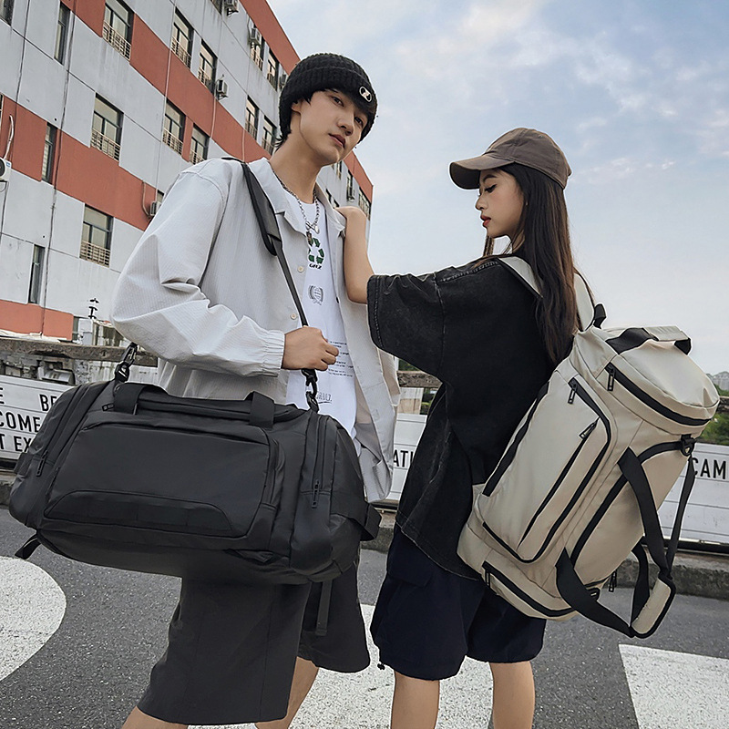 New high-appearure-level multi-purpose short-distance travel crossbody bag, couple solid color lightweight travel bag with large capacity details Picture