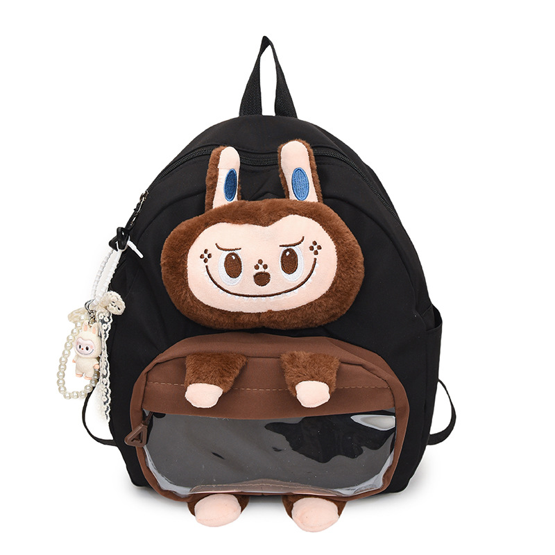 Korean-style cute backpacks for girls, large-capacity ins cartoon and funny backpacks for soft girls and young girls, student backpacks Item Picture