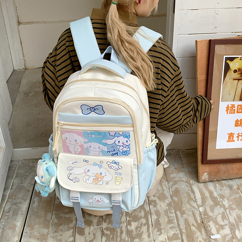 New cartoon Japanese-style large-capacity multi-compartment cute 3-6 grade schoolbag, versatile, casual and sweet backpack details Picture