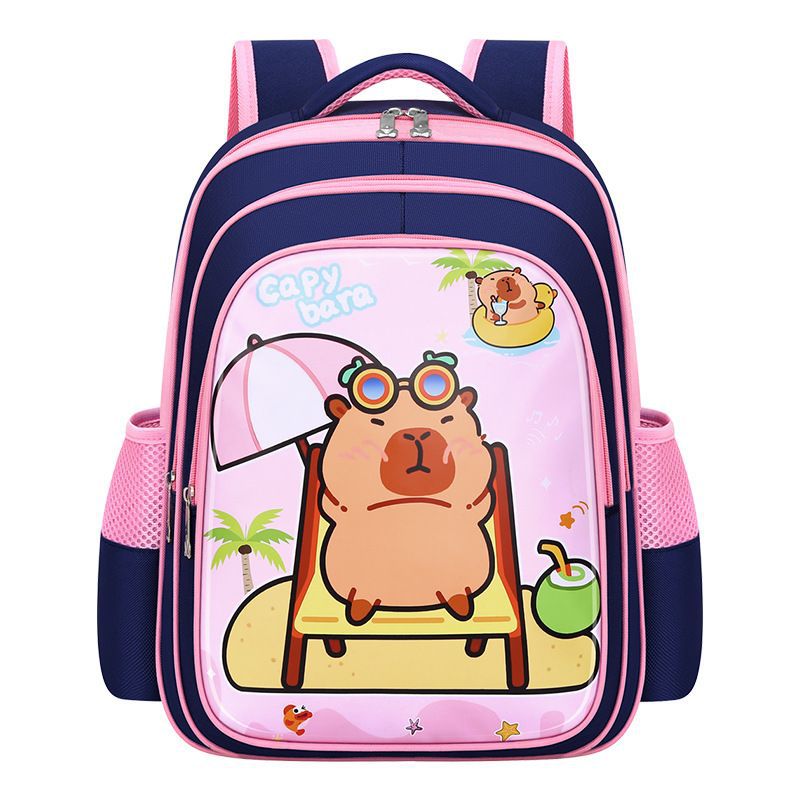 The new Capibara primary school schoolbag for boys and girls is a cute cartoon, lightweight and dirt-resistant children's backpack for kindergartens Item Picture