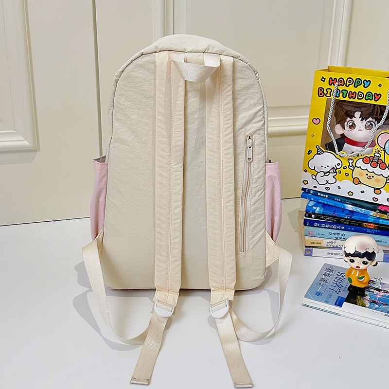 Lightweight, color-blocked backpacks for sports, large-capacity outdoor casual hiking bags, and simple schoolbags for college students' hiking trips Specification drawing