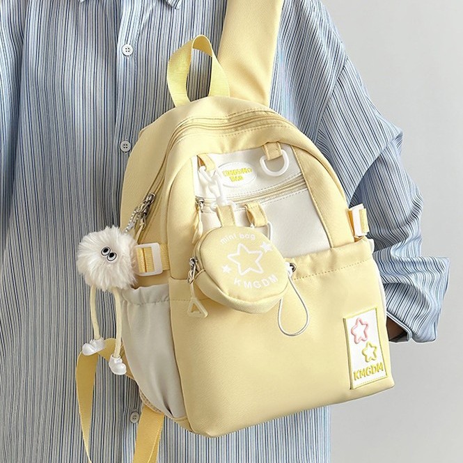 A new high-appearance-level college-style backpack for junior and senior high school students, which is fresh, cute, simple, lightweight and has a large capacity for commuting details Picture