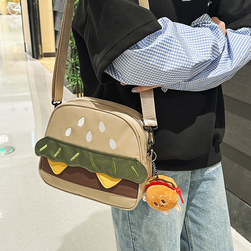2025 New niche design cute cartoon bag, American retro versatile crossbody bag, student shopping single-shoulder bag full figure