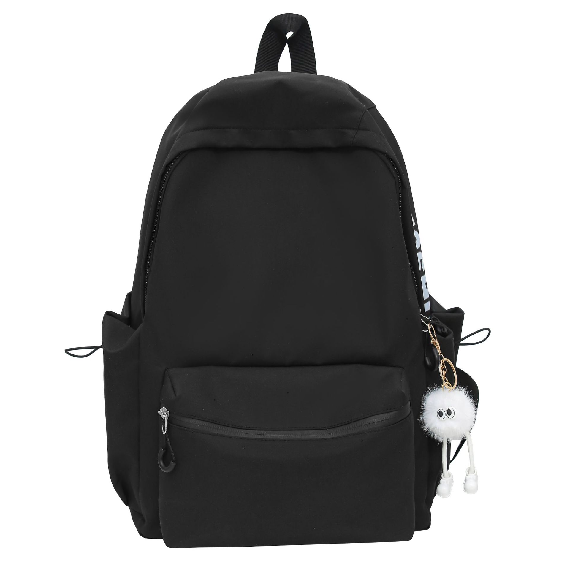 Japanese-style solid-color letter fashionable backpack, Korean-style college student lightweight schoolbag, large-capacity backpack for outdoor travel Item Picture