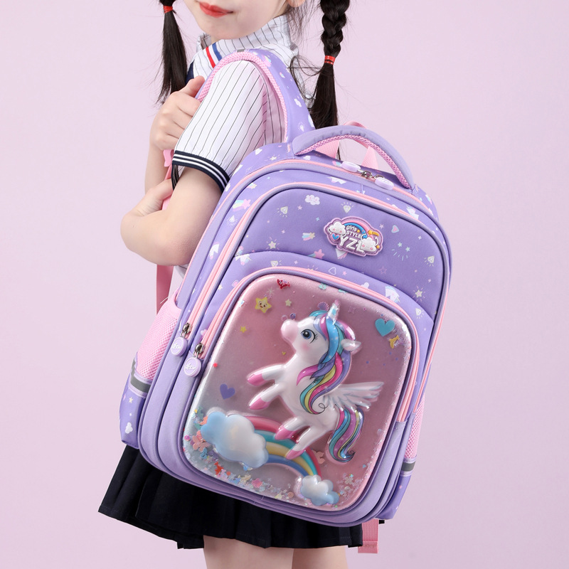Trendy children's princess schoolbag, cute sand dolphin backpack for kindergarten, for girls in grades one, two and three of primary school details Picture