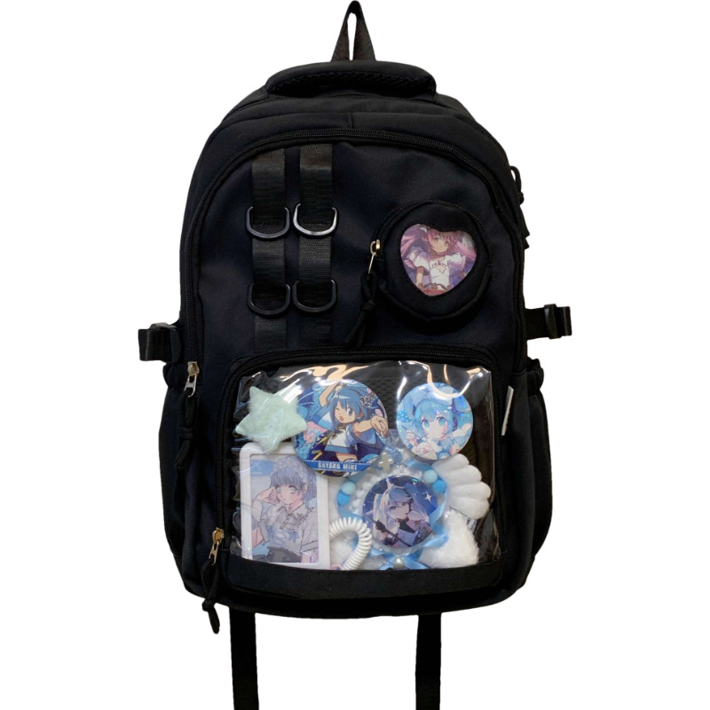 Cute college student backpacks, transparent schoolbags with a college style, solid-color smudged pain bags, simple and niche backpacks for junior and senior high school students Item Picture