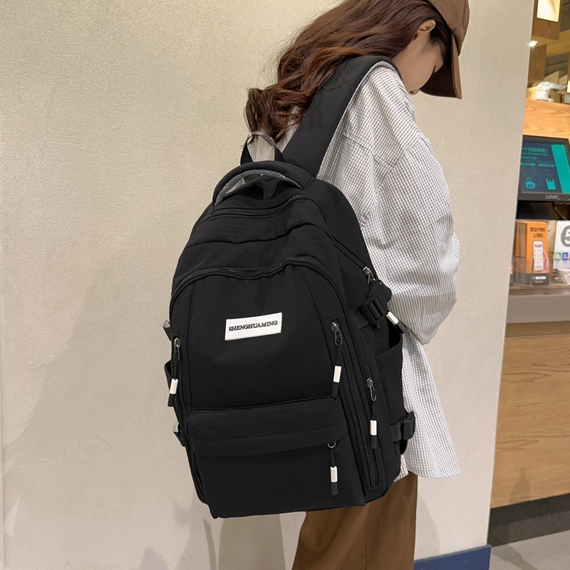 Large-capacity schoolbag for girls, Korean style Instagram campus style student backpack, high-quality multi-compartment computer backpack full figure