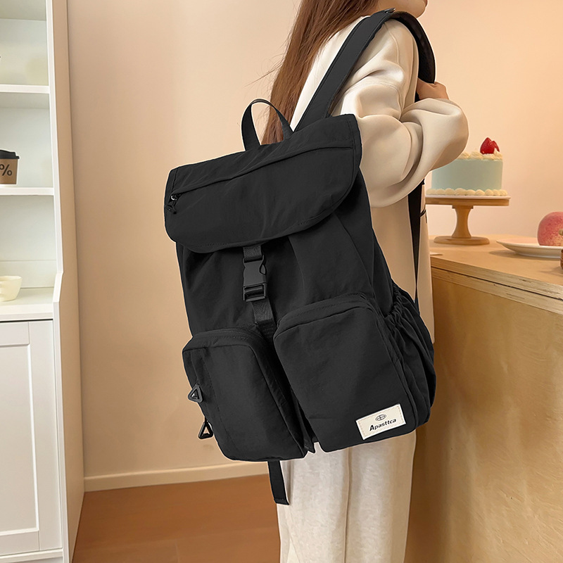 2025 New model backpack for female college students, large-capacity Korean style simple design schoolbag, men's casual travel backpack details Picture