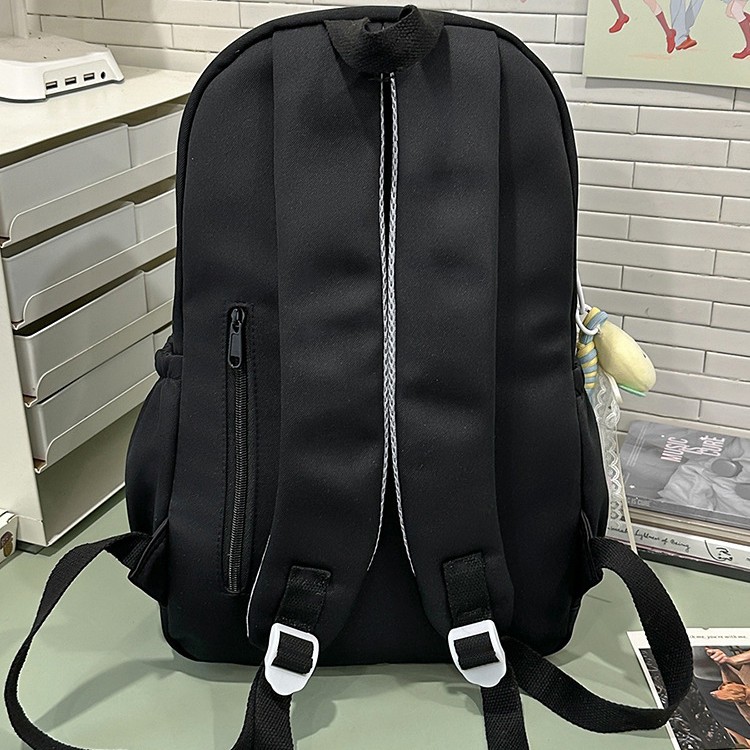 A new high-appeal, fresh and sweet schoolbag with a college style, a casual, simple, lightweight and versatile backpack for junior and senior high school students Specification drawing