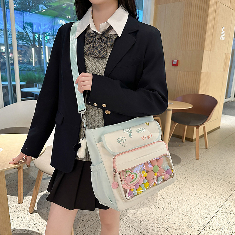 A new high-appeartion-level, fresh and cute after-school bag for student girls, a casual, light and versatile large-capacity crossbody bag for commuting details Picture