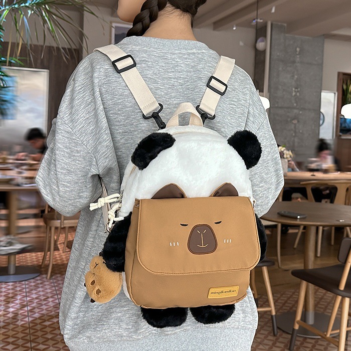Cute cartoon, high appearance level single-shoulder bag, Japanese sweet and soft girl, versatile student crossbody bag, ugly cute and funny backpack full figure