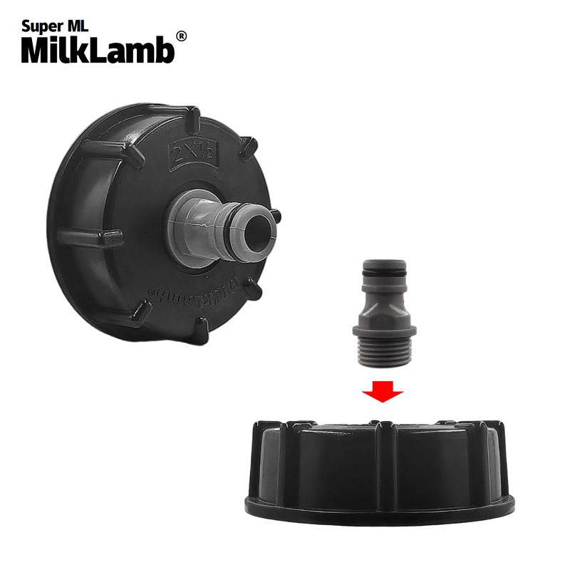 Cross-border exclusive S60*2 iBC ton drum adapter cover connector with ABS 1/2" pacifier outlet full figure