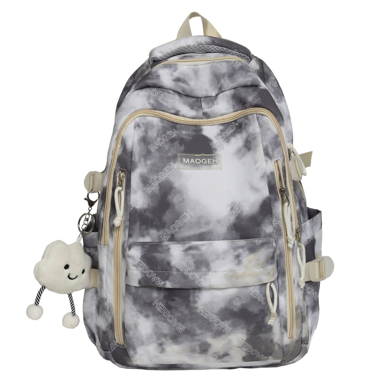 New Chinese-style versatile tie-dyed backpack, large-capacity simple schoolbag for students, Korean-style niche and personalized casual backpack Item Picture