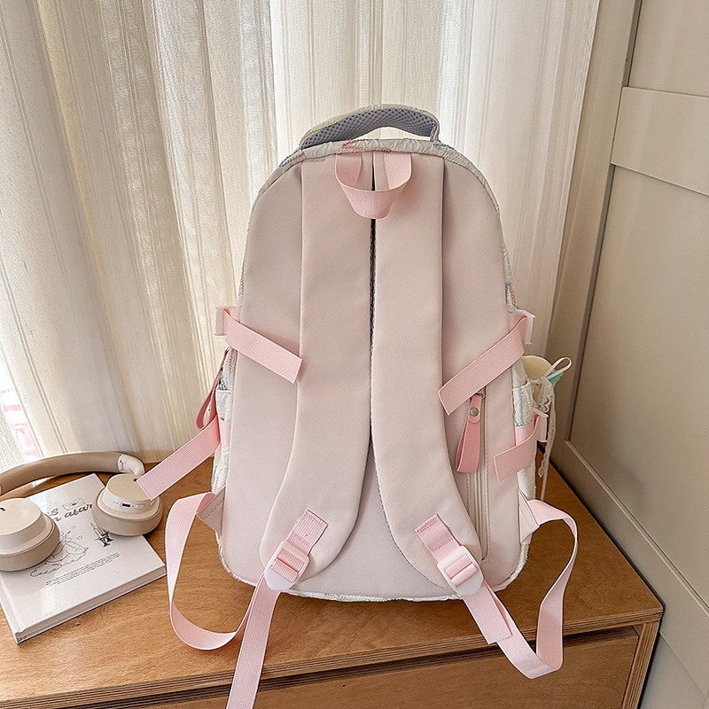 A new high-appearance-level, fresh and sweet backpack from Korean Instagram, a lightweight and large-capacity backpack for junior and senior high school students with multiple compartments Specification drawing