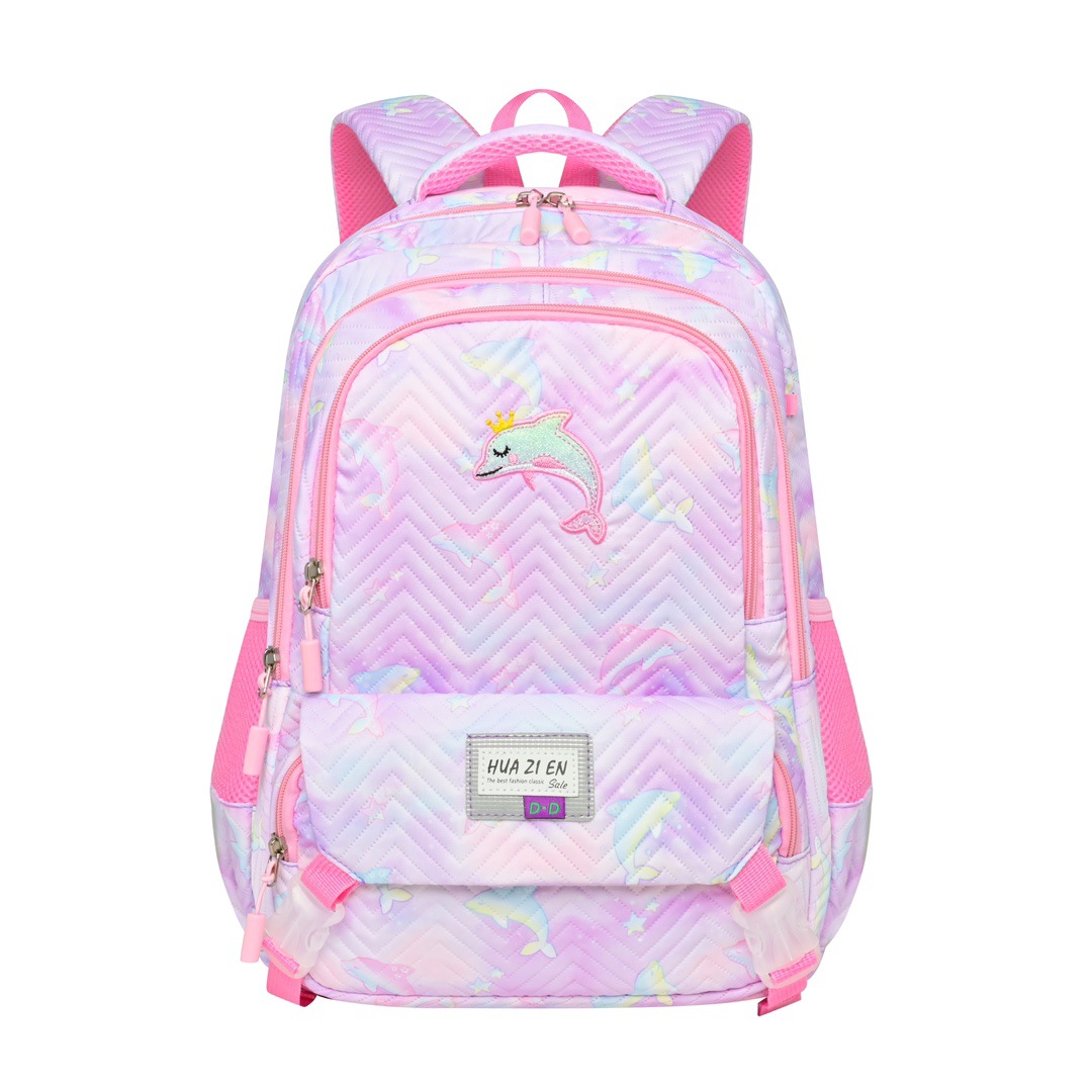 New primary school schoolbag, girl princess gradient large-capacity backpack, spine protection and burden reduction children's bag Specification drawing