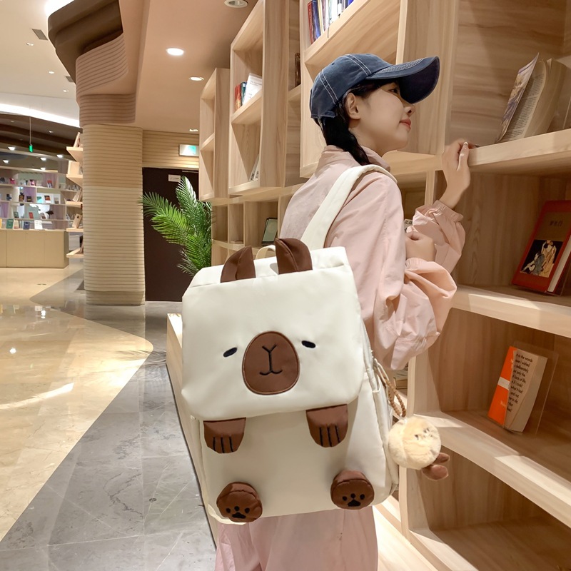 A cute schoolbag for girls on Instagram, a large-capacity versatile backpack for junior and senior high school students, and a simple, ugly and cute shopping backpack for college students details Picture