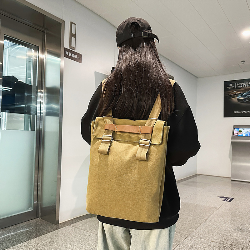 Forest-style large-capacity backpacks, retro commuting single-shoulder bags, casual travel backpacks, versatile school bags and handbags for students full figure