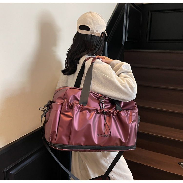 Jian Neng large-capacity fashionable short travel bag, lightweight and simple luggage bag for going out, storage sports and fitness handbag full figure